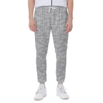 Grey Knitted Pattern Print Scuba Joggers