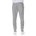 Grey Knitted Pattern Print Scuba Joggers
