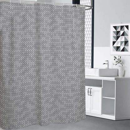 Grey Knitted Pattern Print Shower Curtain