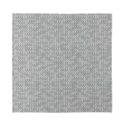 Grey Knitted Pattern Print Silk Bandana