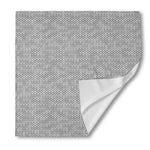 Grey Knitted Pattern Print Silk Bandana