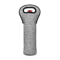 Grey Knitted Pattern Print Single Neoprene Wine Tote