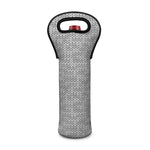 Grey Knitted Pattern Print Single Neoprene Wine Tote