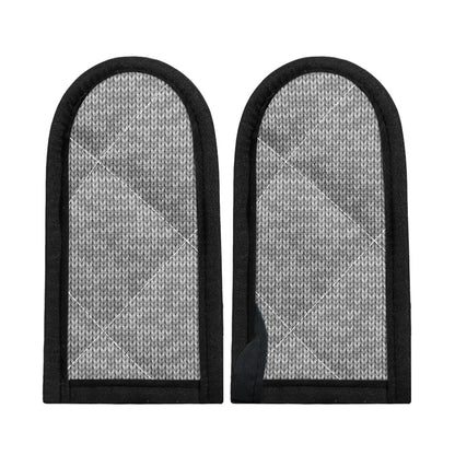 Grey Knitted Pattern Print Skillet Handle Cover