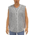 Grey Knitted Pattern Print Sleeveless Baseball Jersey