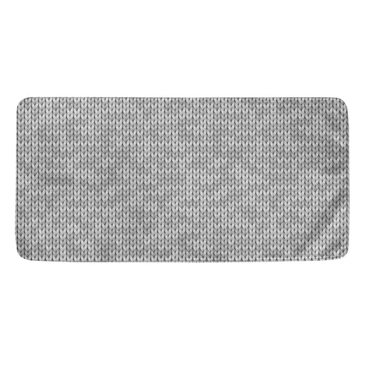 Grey Knitted Pattern Print Towel