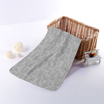 Grey Knitted Pattern Print Towel