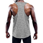 Grey Knitted Pattern Print Training Tank Top
