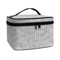 Grey Knitted Pattern Print Travel Makeup Bag