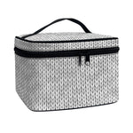 Grey Knitted Pattern Print Travel Makeup Bag