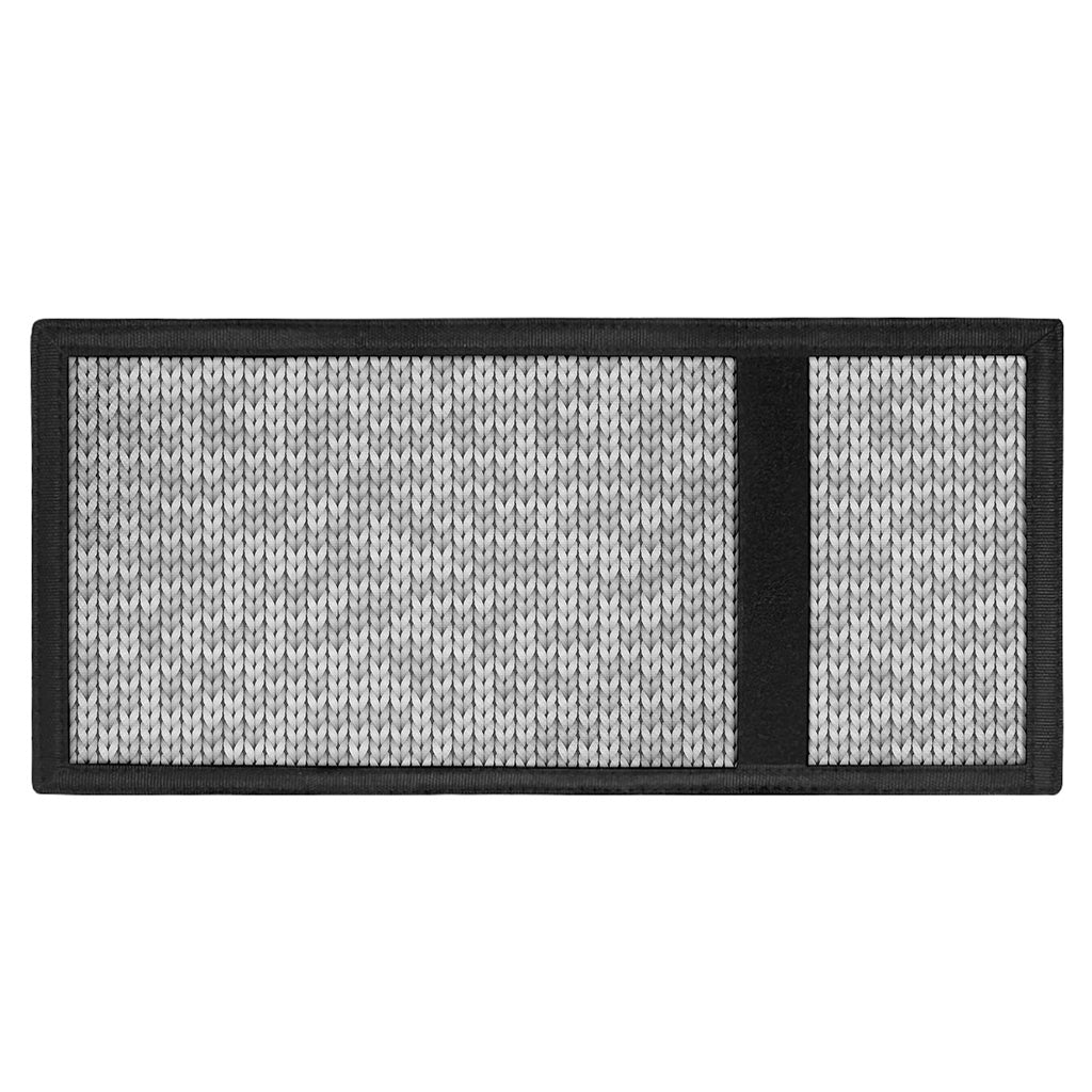 Grey Knitted Pattern Print Trifold Wallet