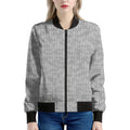 Grey Knitted Pattern Print Women's Bomber Jacket