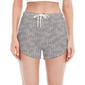 Grey Knitted Pattern Print Women's Split Running Shorts