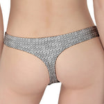 Grey Knitted Pattern Print Women's Thong