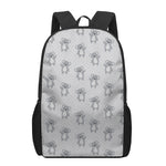 Grey Koala Pattern Print 17 Inch Backpack