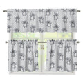 Grey Koala Pattern Print 3 Piece Kitchen Curtains