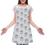 Grey Koala Pattern Print Adjustable Apron