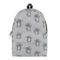 Grey Koala Pattern Print School Backpack