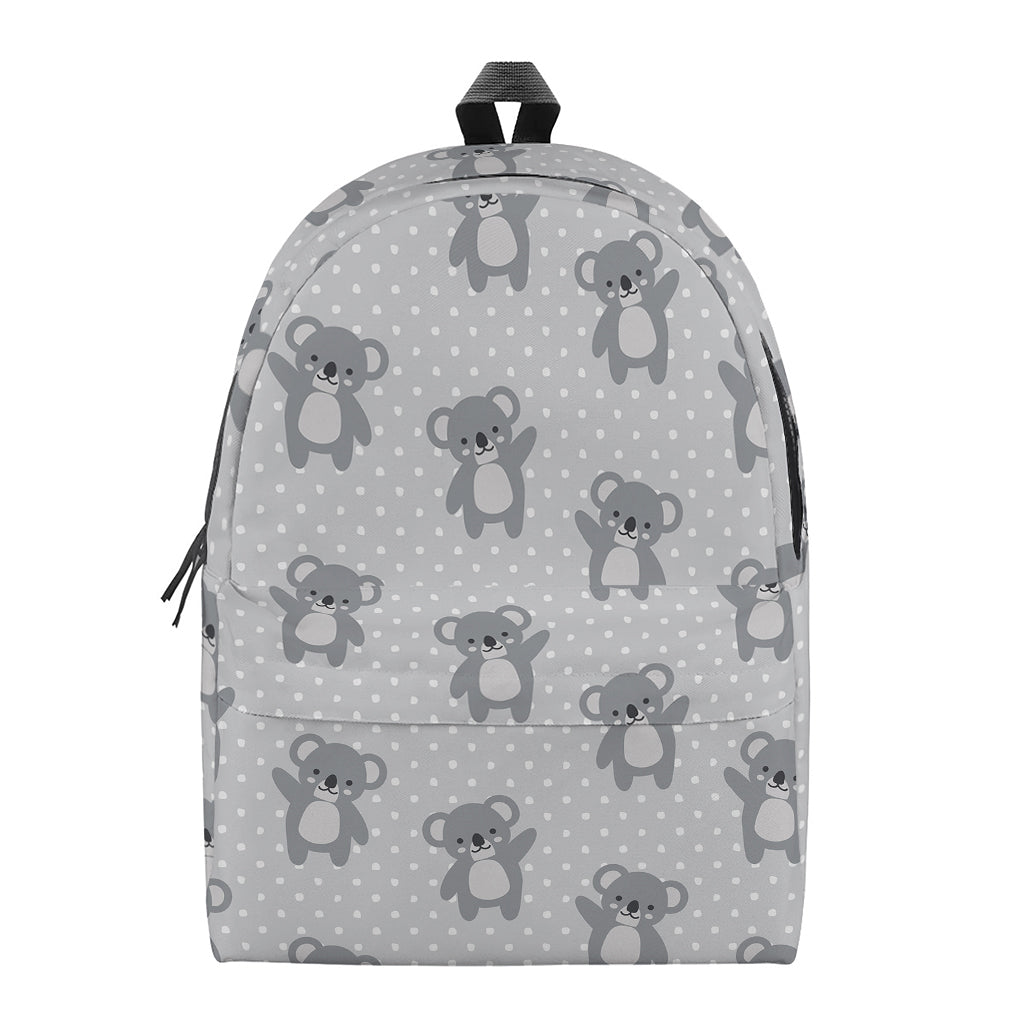 Grey Koala Pattern Print Backpack