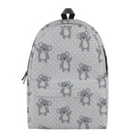 Grey Koala Pattern Print Backpack