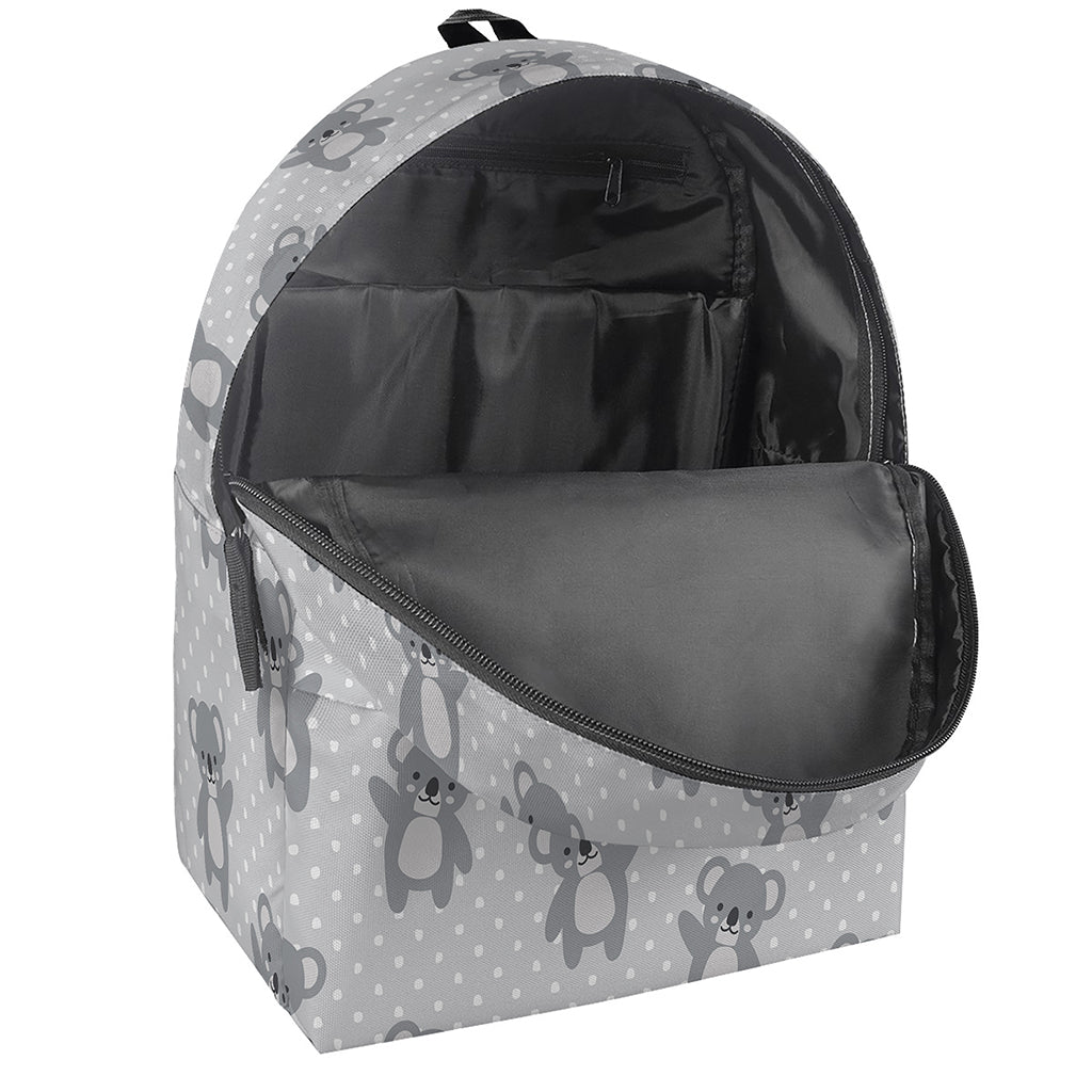 Grey Koala Pattern Print Backpack