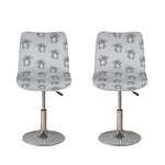Grey Koala Pattern Print Bar Stool Covers