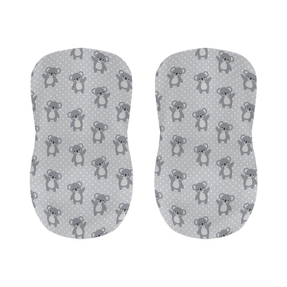 Grey Koala Pattern Print Bar Stool Covers