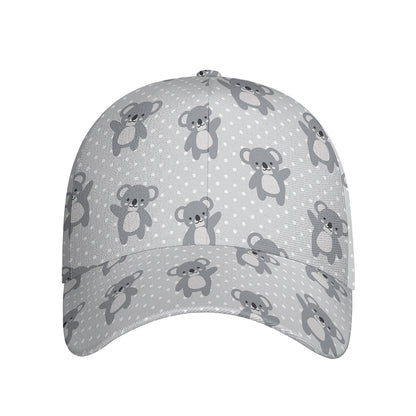 Grey Koala Pattern Print Baseball Cap
