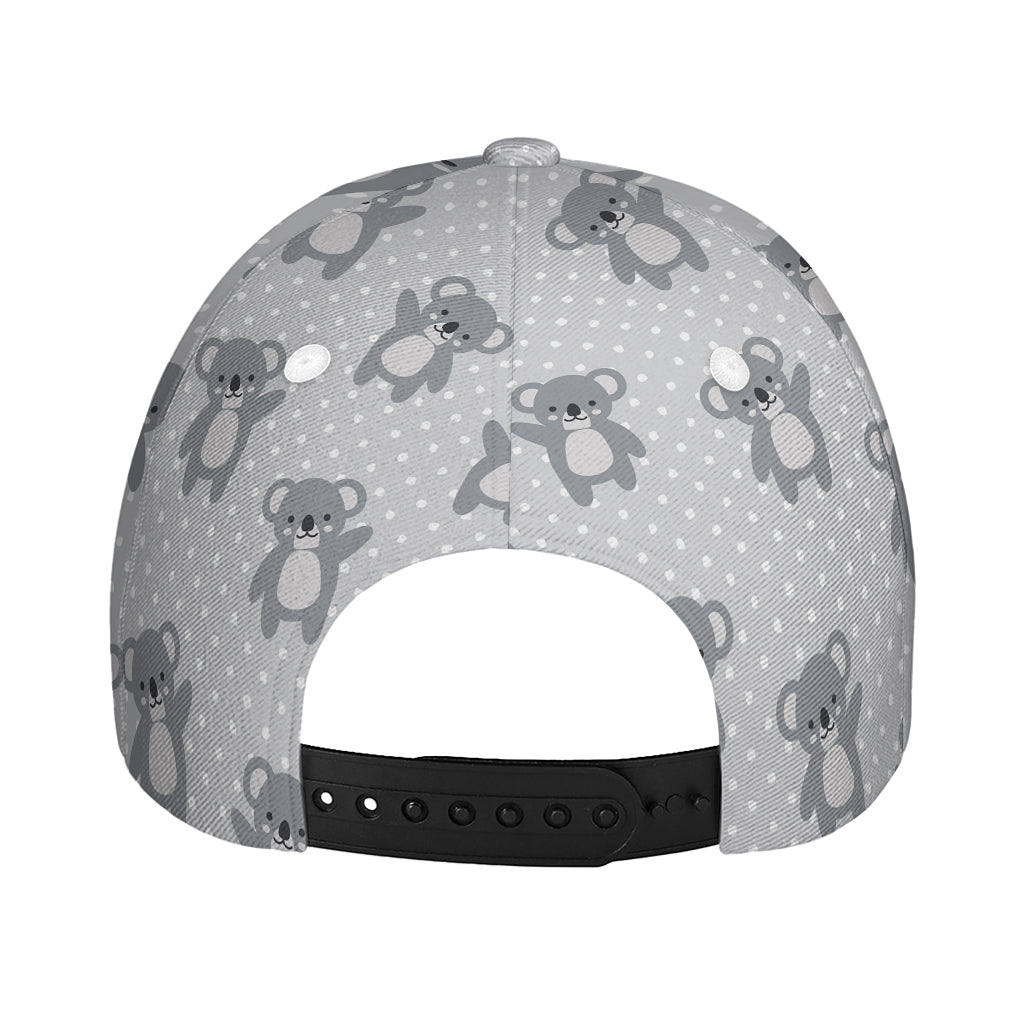 Grey Koala Pattern Print Baseball Cap