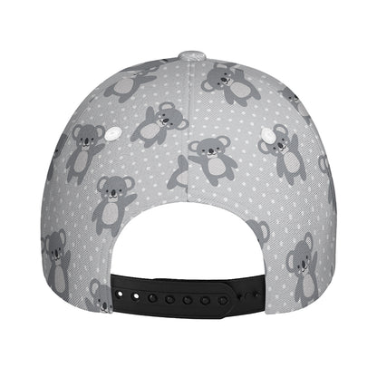 Grey Koala Pattern Print Baseball Cap