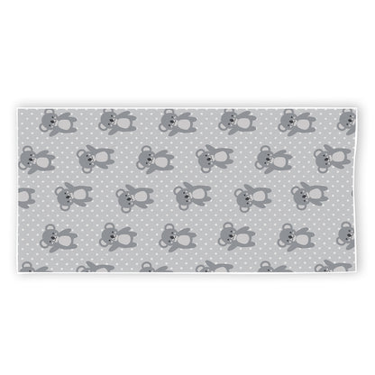 Grey Koala Pattern Print Beach Towel