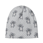 Grey Koala Pattern Print Beanie
