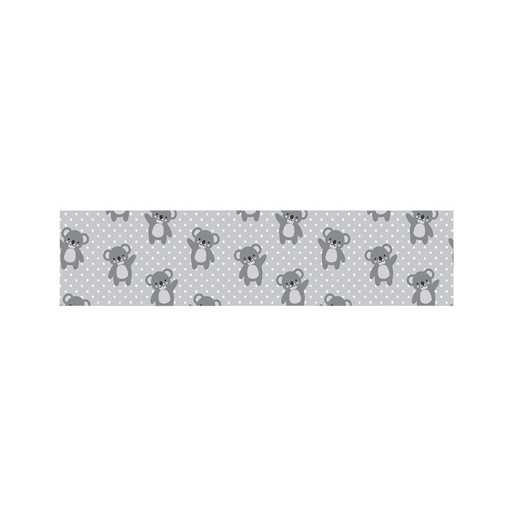 Grey Koala Pattern Print Bed Runner
