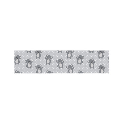 Grey Koala Pattern Print Bed Runner
