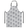 Grey Koala Pattern Print Bib Apron With Pocket