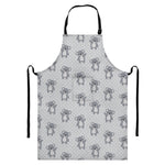 Grey Koala Pattern Print Bib Apron With Pocket