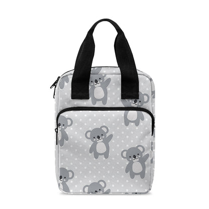 Grey Koala Pattern Print Bible Tote Bag