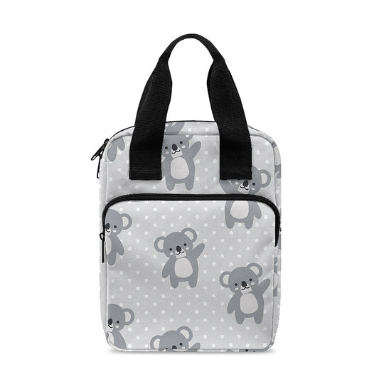 Grey Koala Pattern Print Bible Tote Bag
