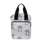 Grey Koala Pattern Print Bible Tote Bag