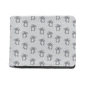 Grey Koala Pattern Print Bifold Wallet