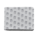Grey Koala Pattern Print Bifold Wallet