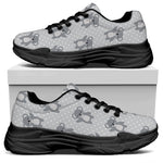Grey Koala Pattern Print Black Chunky Shoes