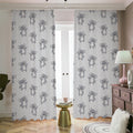 Grey Koala Pattern Print Dimout Pencil Pleat Curtains