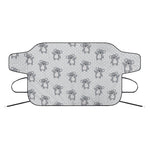Grey Koala Pattern Print Car Windshield Snow Cover