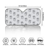 Grey Koala Pattern Print Car Windshield Sun Shade