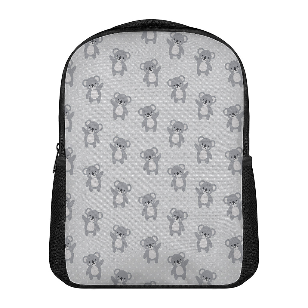 Grey Koala Pattern Print Casual Backpack
