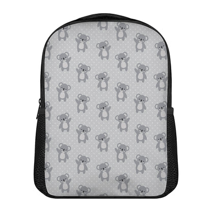 Grey Koala Pattern Print Casual Backpack
