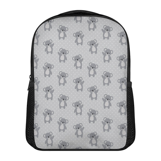 Grey Koala Pattern Print Casual Backpack