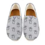 Grey Koala Pattern Print Casual Shoes