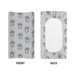 Grey Koala Pattern Print Changing Pad Cover